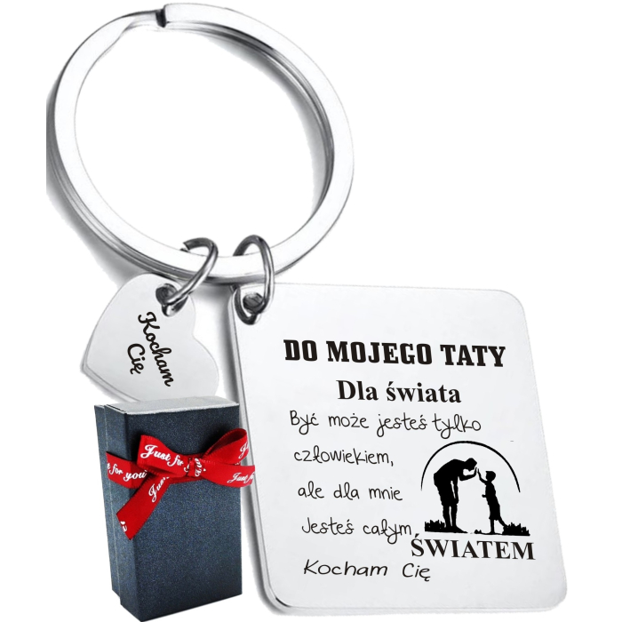 Brelok Wisiorek dla Taty od Syna  Prezent z Grawerem